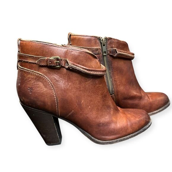 FRYE Women’s Brown Leather Jenny Short Ankle Boots Size 11B - Picture 2 of 9